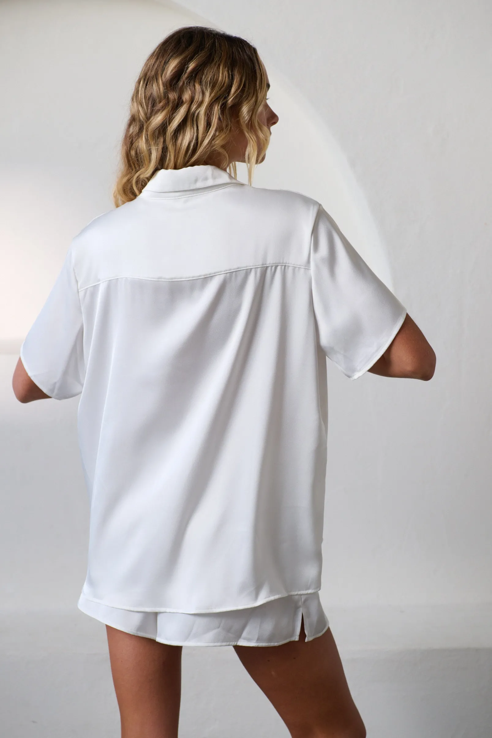 Online Kat The Label Gracie Short Sleeve Shirt Ivory white