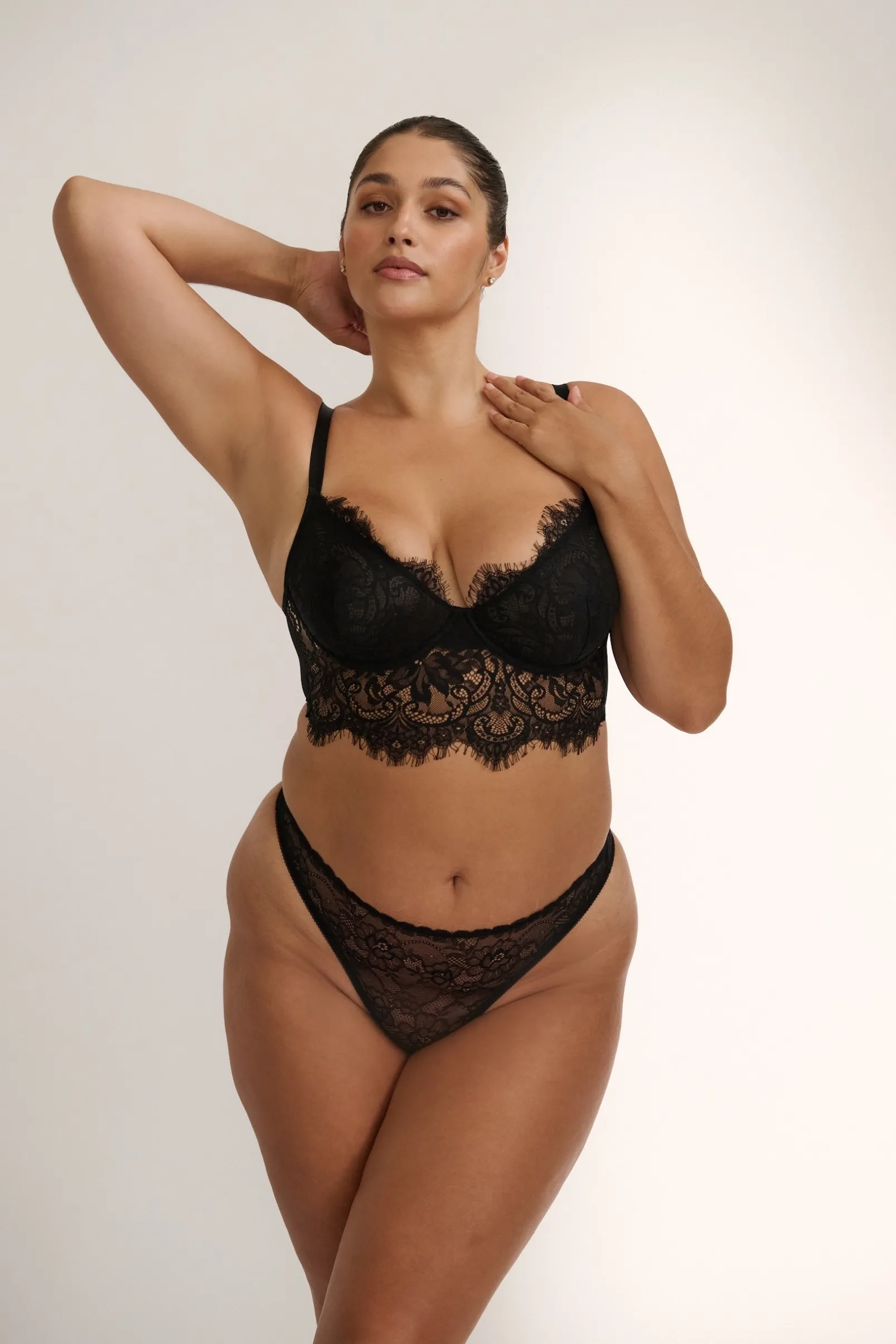 Hot Kat The Label Monty Long Line Underwire black